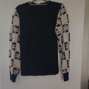 BiBi Black and Cream Long Sleeve Shirt